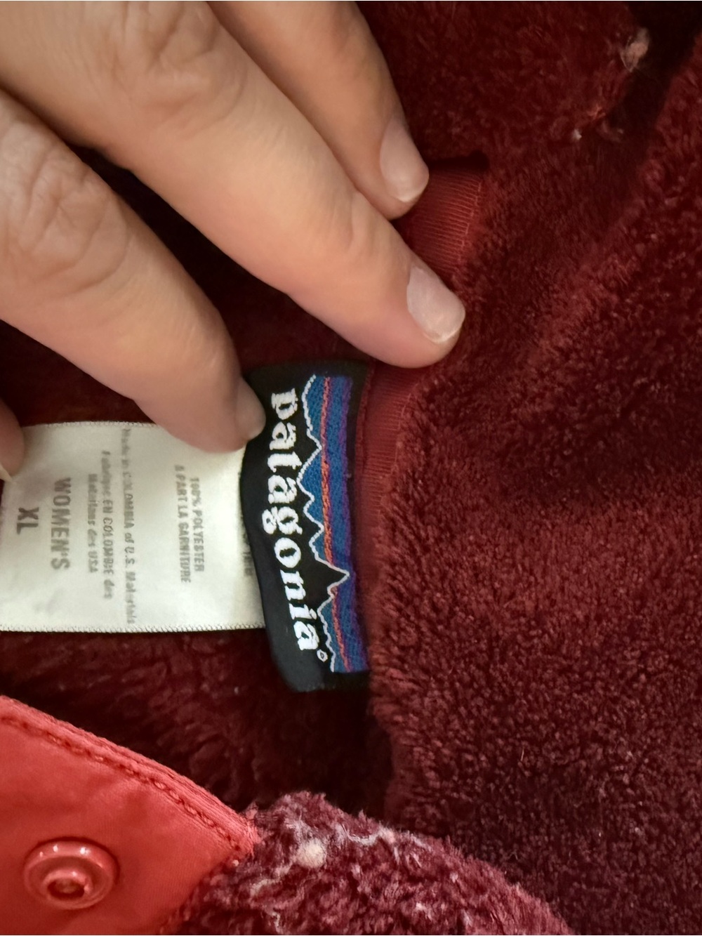Patagonia Burgundy and Red Fleece Pullover - Picture 3 of 3